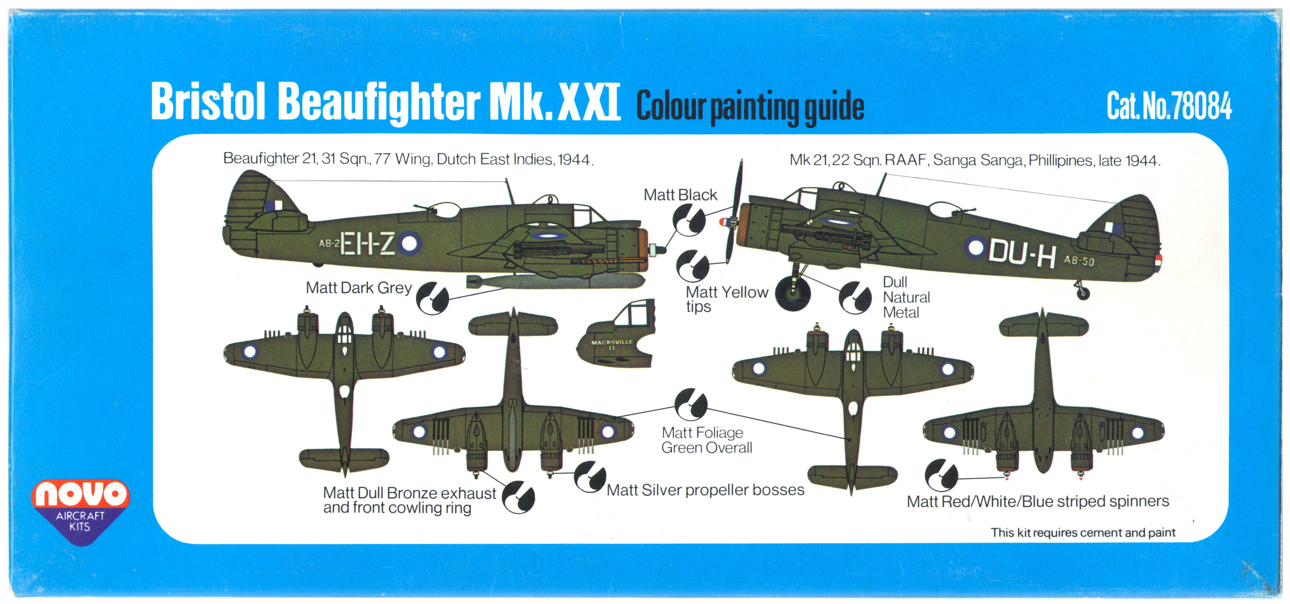 Гид по окраске и нанесению маркировки NOVO Toys Ltd F291 Beaufighter Mk.21